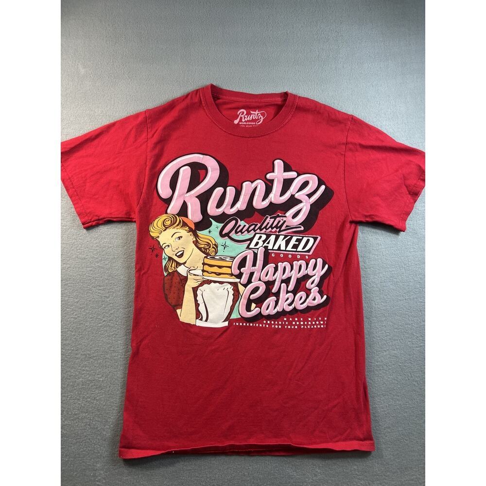 Runtz Graphic Red T-Shirt Men Medium 100% Cotton Casual Streetwear, Size SM